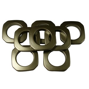 GPS10-A Antique Brass #10 Plastic Square Curtain Grommets  1 3/8&quot; Inside Diameter 8 per pack  DIY Drapery Supplies Curtains Craft Grommet