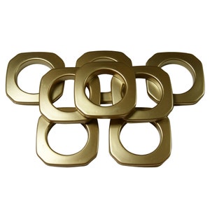 GPS10-MB Matte Brass #10 Plastic Square Curtain Grommets  1 3/8&quot; Inside Diameter 8 per pack  DIY Drapery Supplies Curtains Craft Grommet