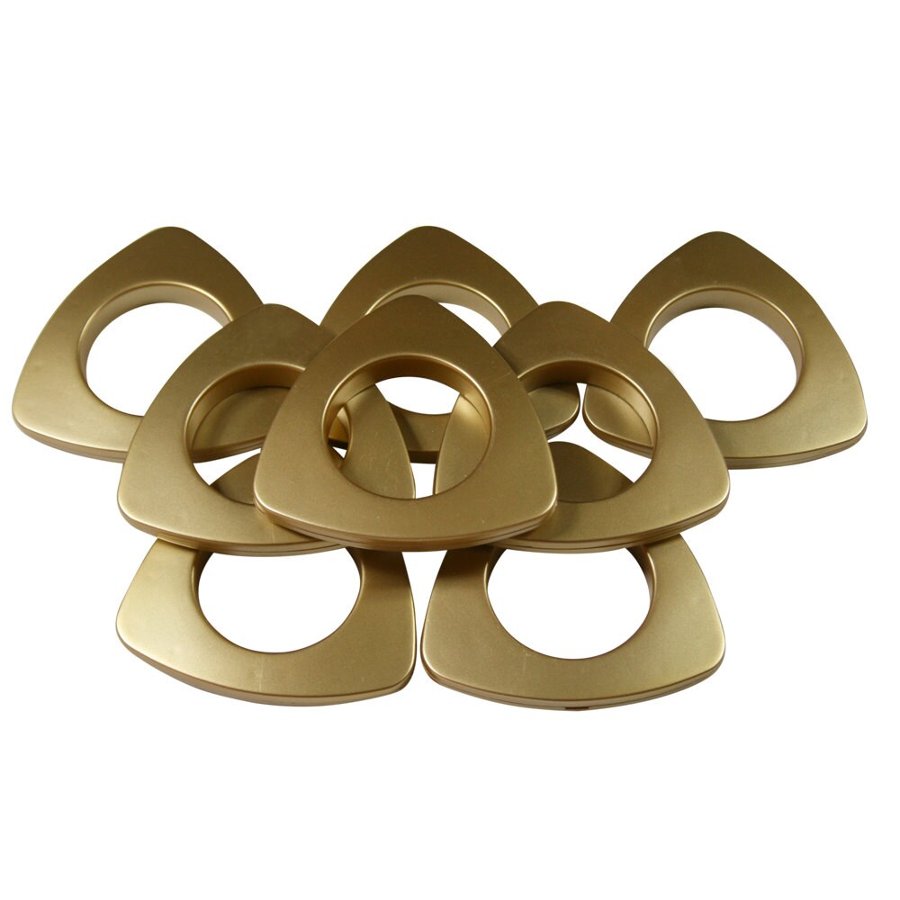 GPT10-MB Matte Brass #10 Plastic Triangle Curtain Grommets  1 3/8" Inside Diameter 8 per pack  DIY Drapery Supplies Curtains Craft Grommet
