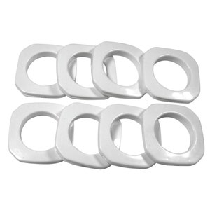 GPS10-W White #10 Plastic Square Curtain Grommets  1 3/8&quot; Inside Diameter 8 per pack  DIY Drapery Supplies Curtains Craft Grommet