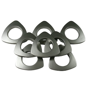 GPT10-T Matte Nickel #10 Plastic Triangle Curtain Grommets  1 3/8&quot; Inside Diameter 8 per pack  DIY Drapery Supplies Curtains Craft Grommet