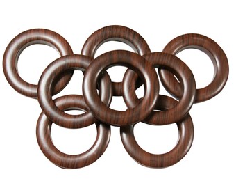 GP10-DW Dark Wood #10 Plastic Curtain Grommets  1 3/8&quot; Inside Diameter 8 per pack  DIY Drapery Supplies Curtains Craft Sewing Grommet