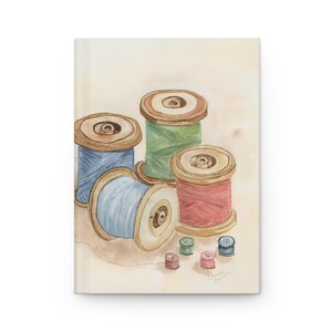Antique Thread Spools Hardcover Journal Matte