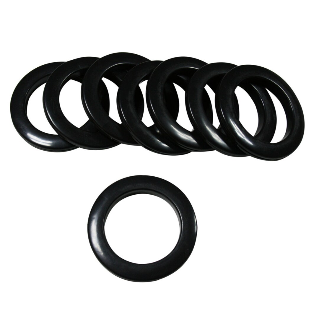 GP15K Black 15 Plastic Curtain Grommets 1 7/8 Inside Diameter 8 per