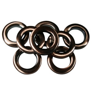 GP10-BR Brushed Antique Copper #10 Plastic Curtain Grommets  1 3/8&quot; Inside Diameter 8 per pack  DIY Drapery Supplies Curtains Craft Grommet