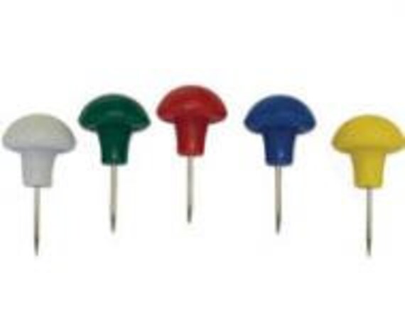 100 Push Pins For Sewing and Crafts. 25 Pack 5 Colors Blue Push Pins Red  Push Pins Yellow Push Pins White Pushpins Green Push pins