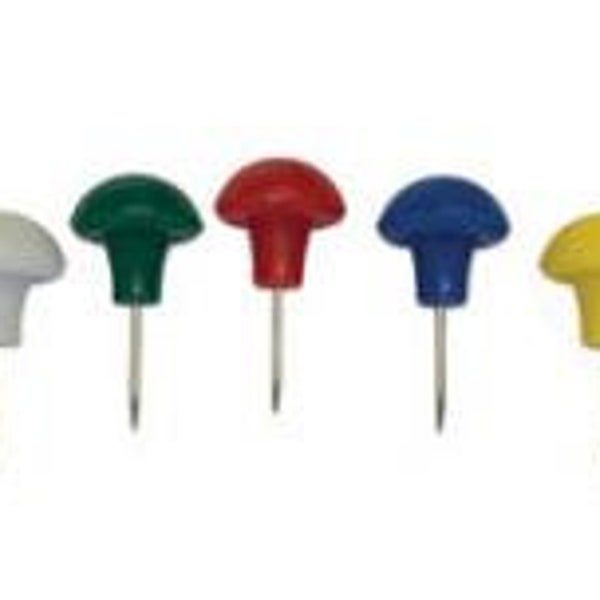 25 Push Pins For Sewing and Crafts. 25 Pack  5 Colors Blue Push Pins Red Push Pins Yellow Push Pins White Pushpins Green Push pins
