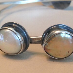 Bracciale perle - braccialetto in argento rustico fatto a mano - braccialetto di perle naturali - gioielli di perle - gioielli portafortuna del mese di giugno