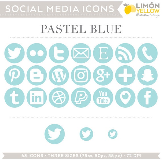 social media icons pastel