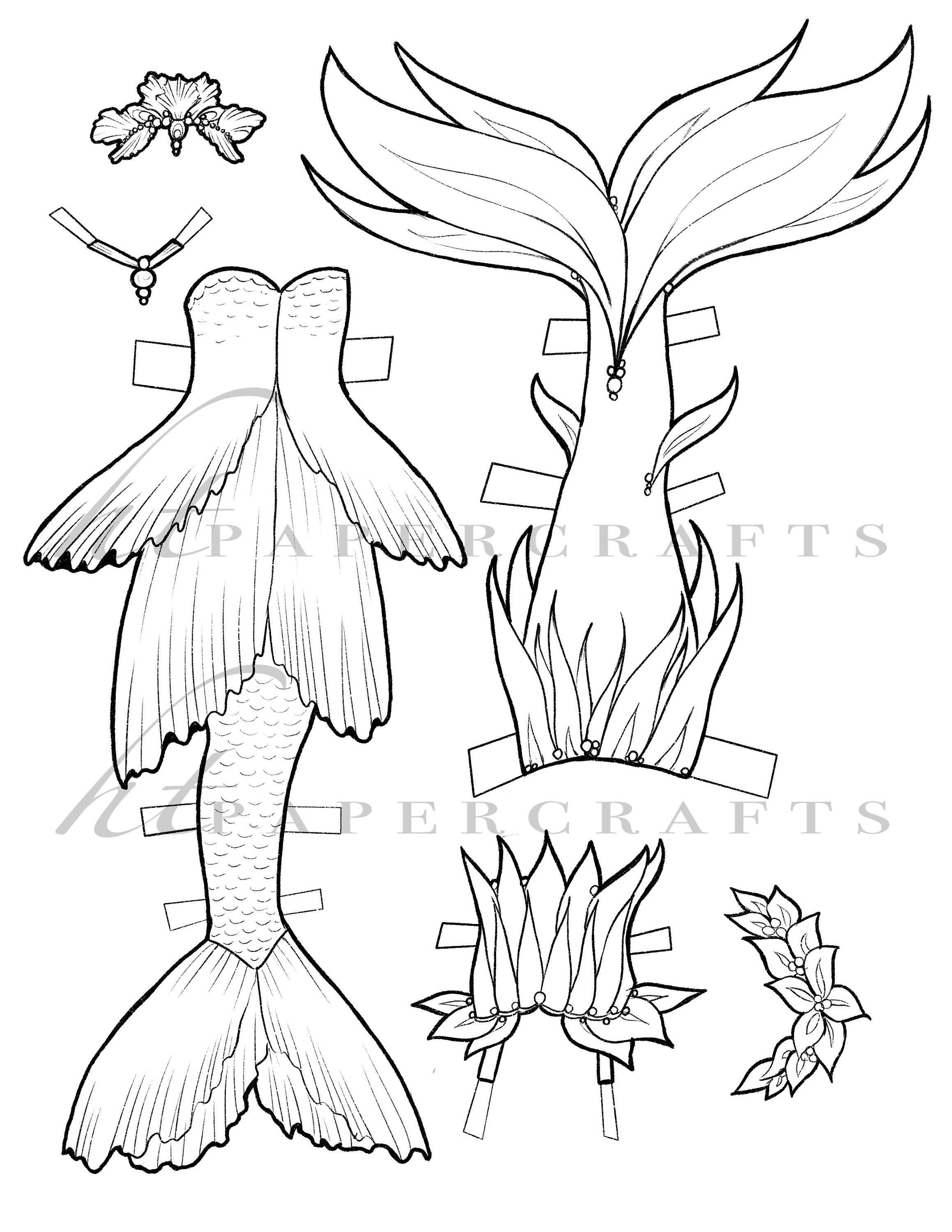 Ariel Paper Doll Coloring Pages Coloring Pages