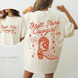 Thrift Store Cowgirl Club PNG: Western druckvoller Retro trendy Rodeo Hipster