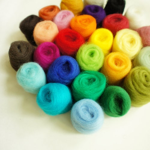 Sale 24 Needle Felting Wool Needle Felting Wool Platter Etsy