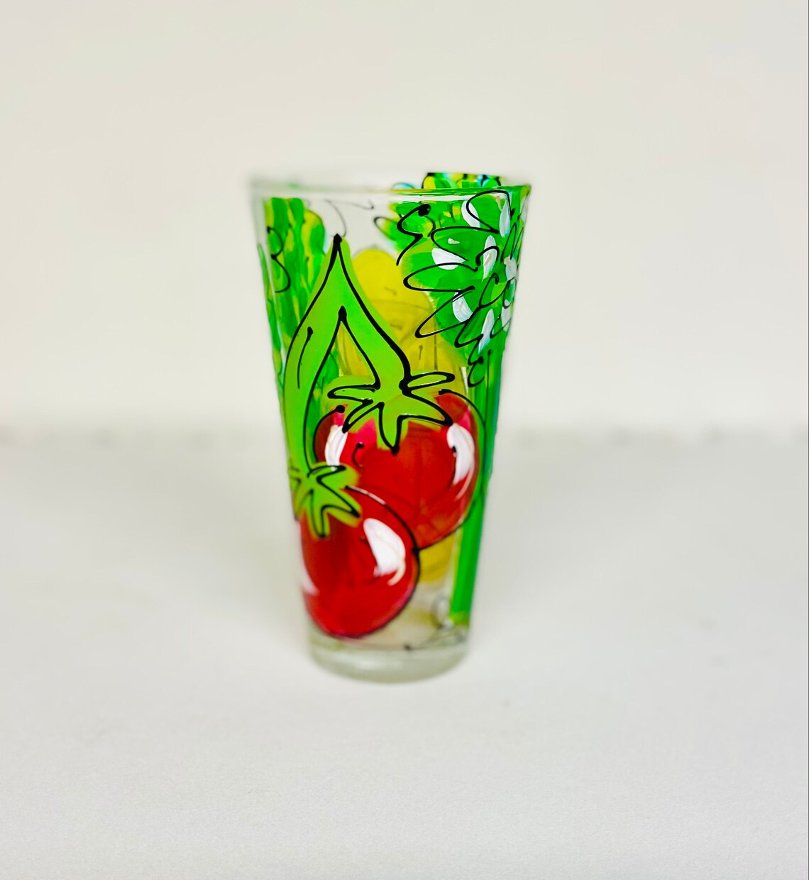Hand Painted Glass Bloody Mary Glass The Perfect Bloody Mary | Etsy