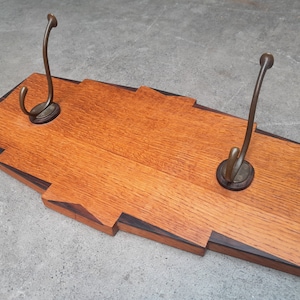 art deco coat rack - wall coat rack - 2 hooks