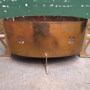 vintage jardiniere - brass - Art deco - arts and crafts