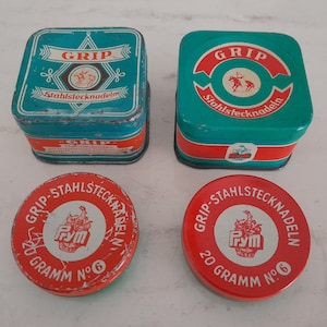 4 x Vintage Tin Prym Grip Needles