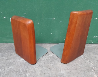 Vintage set van 2 Mid Century Deens design teak boekensteunen