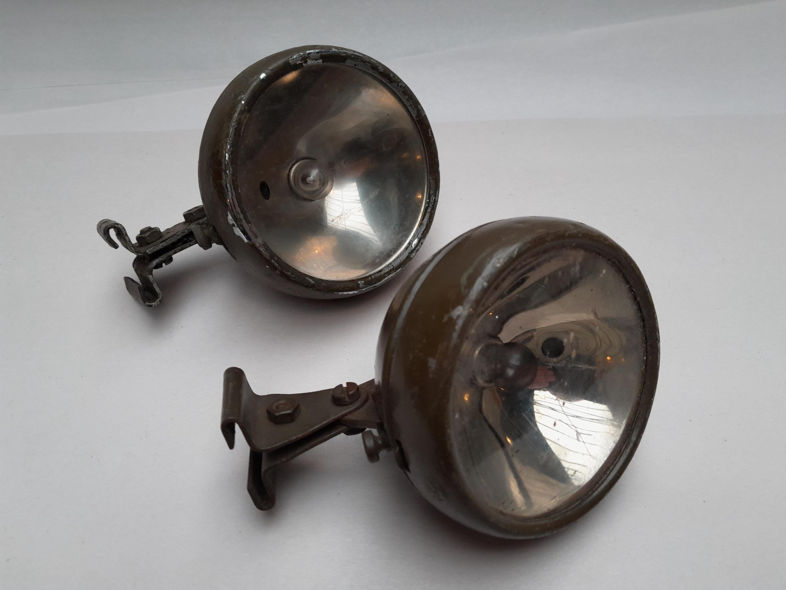 vintage Philips Philidyne bicycle headlight - set of 2 - bicycle lamp - army green