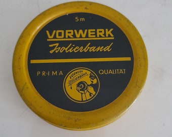 Vintage can Vorwerk Isolierband, retro can, old metal can