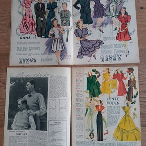 conjunto de 2 revistas de moda holandesas vintage Madeleine 1947 años 40 y 50 imagen 3