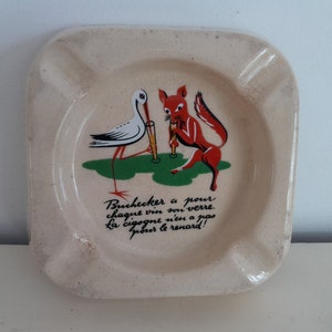 Vintage ashtray fox and stork Buchecker Co Lucerne