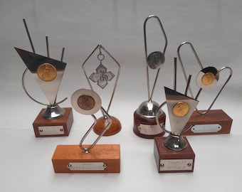 Vintage racing bike trophies sports awards - 70s - set of 6