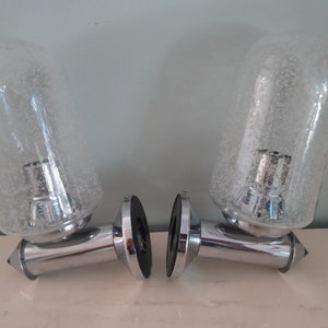 Pair of vintage wall lamps Karl Lenz - Germany - 1980s - bathroom lamps - sphere