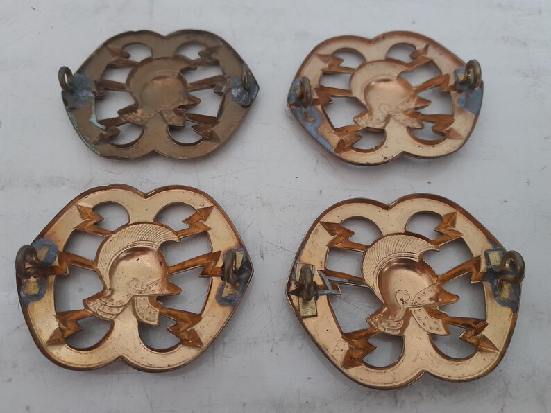 Netherlands Dutch Army Signal Corps Cap Badge Brass Vintage - Set of 4 ...