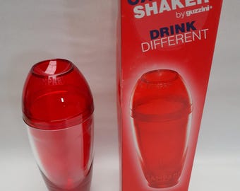 Vintage cocktail shaker Guzzini Campari Rosso Vermouth promotional items - plastic