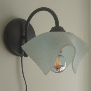 Vintage handkerchief lamp wall lamp blue glass 80s