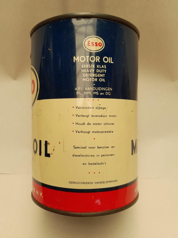 Vintage Esso Oil Can - Motor Oil 20W - Netherlands - Etsy Israel