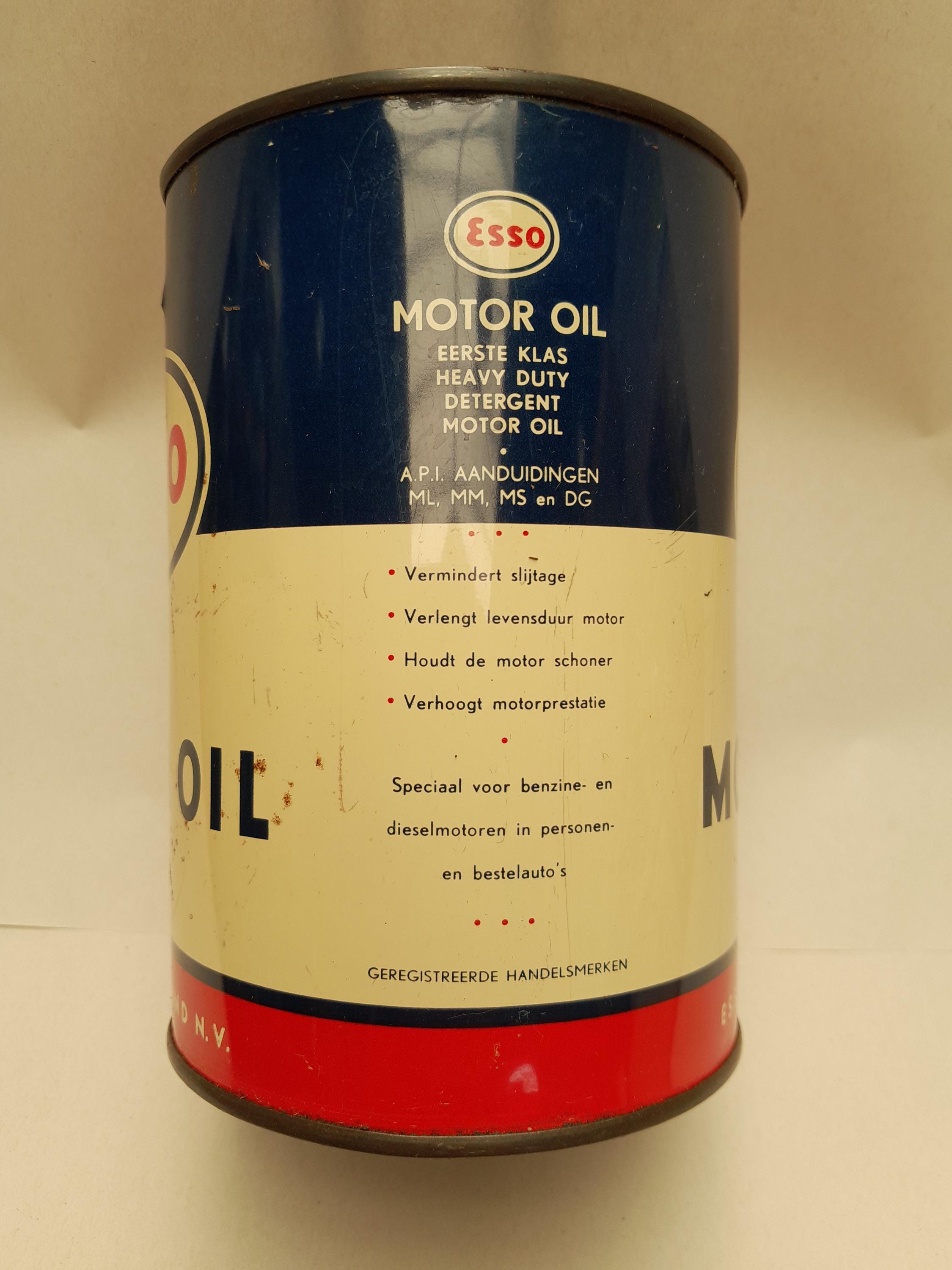 Vintage Esso Oil Can - Motor Oil 20W - Netherlands - Etsy Israel
