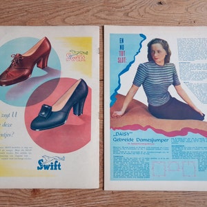 conjunto de 2 revistas de moda holandesas vintage Madeleine 1947 años 40 y 50 imagen 2