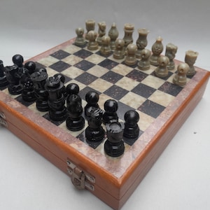 Marble stone chess set game board soapstone chess pieces chessboard - chess