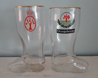 2 x bota de vaso de cerveza Oranjeboom vintage holandesa