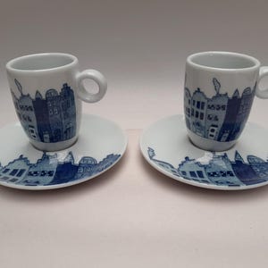 espresso cups and saucers - Schoonhoven Ceramics Holland - set of 2