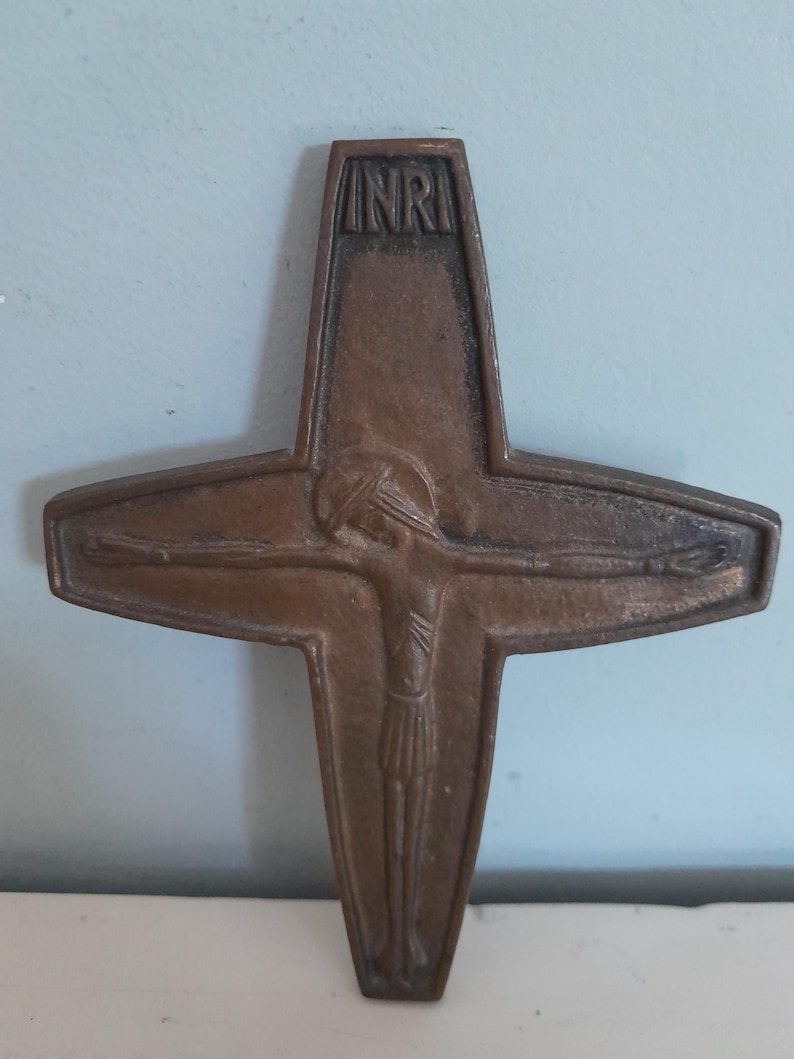Vintage First Communion Cross - 1969 - Brass - Inri Cross - Etsy