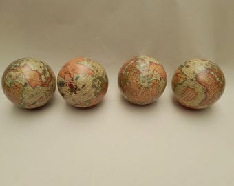 4 small globes - world globe - ø 8.3cm - set of 4