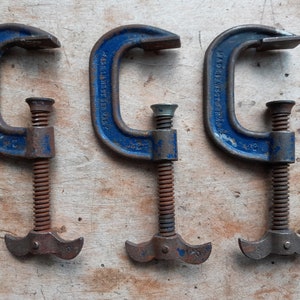 3 x vintage c clamp 2 inch - west germany