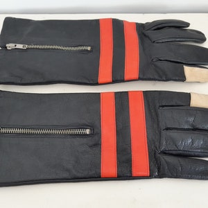 Vintage leather moped motorcycle gloves