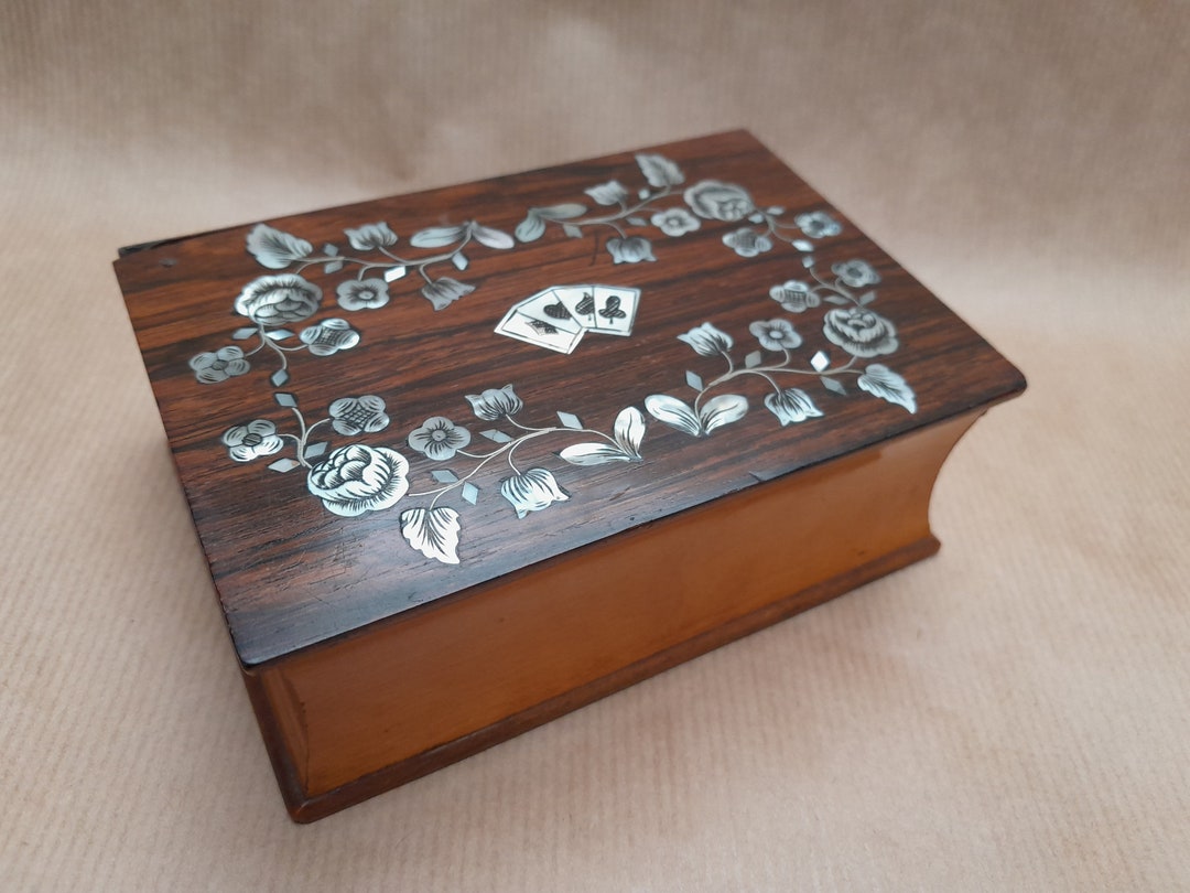 Wood Inlay Playing Card Box Handmade - Etsy