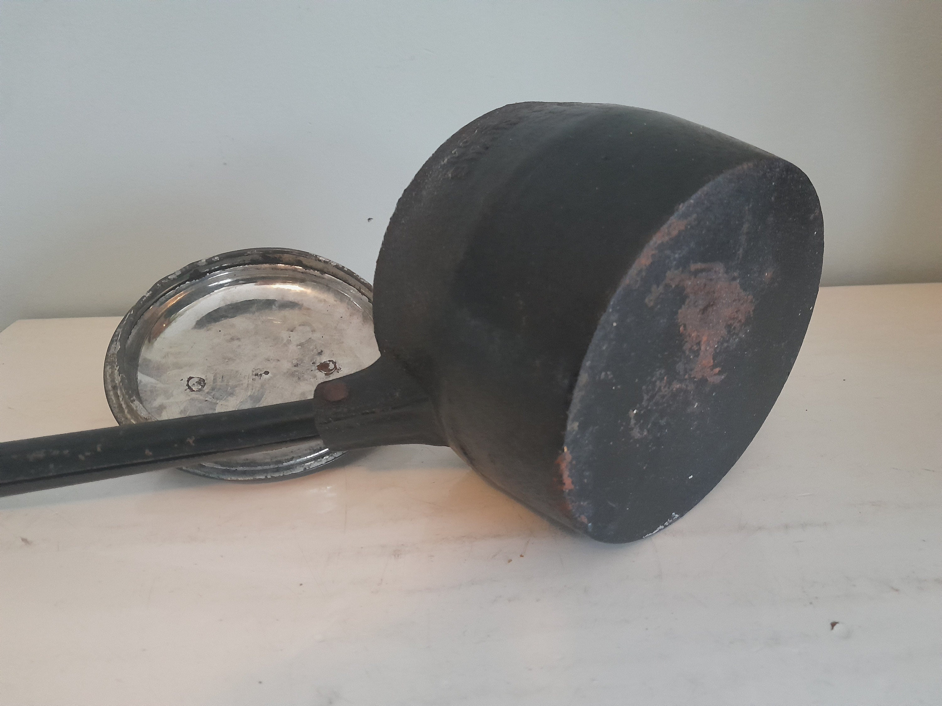 Antique Swain Cast Iron Pot Sauce Pan With Lid No 3 Long Handle Gypsy