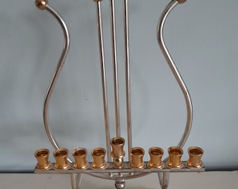 Karshi Harp Jewish Hanukkah Menorah