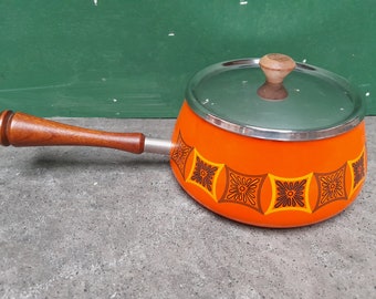 Vintage fonduepan steelpan Retro Mid Century Modern 1960s