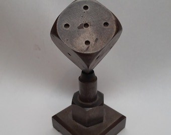 Vintage dice paperweight steel