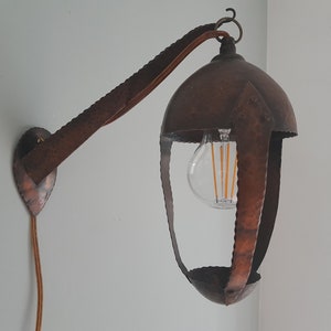 Art Deco hammered copper wall lamp 1930s