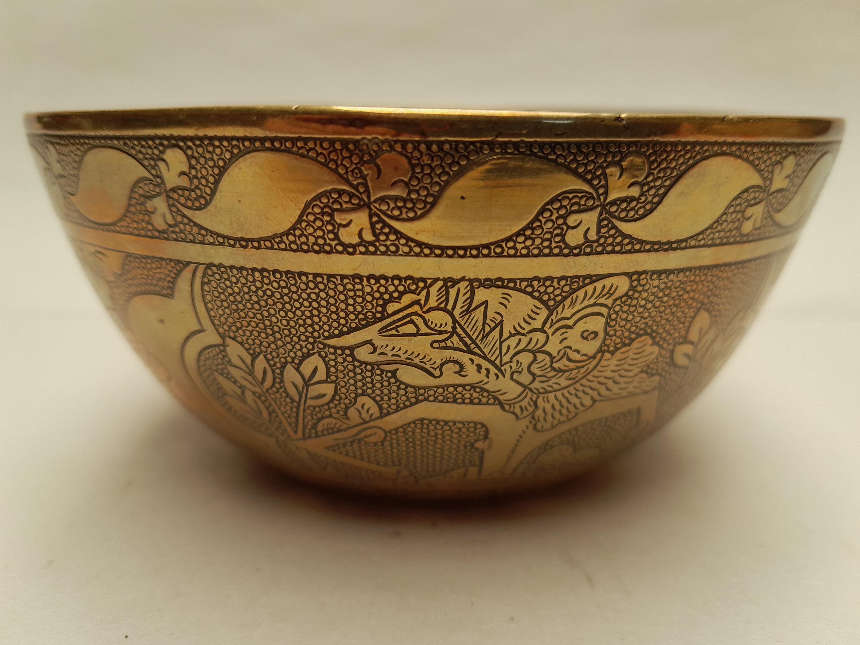 Antique Indonesian Brass Bowl - Etsy