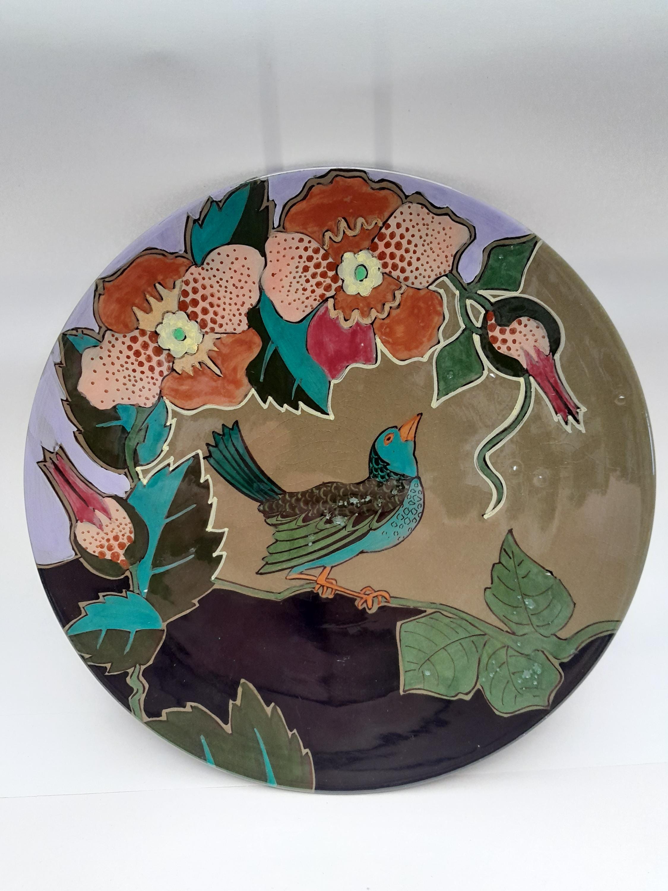 art nouveau earthenware plate - Gouda - J. Hartgring - South Holland