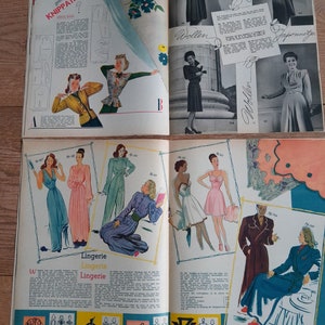 conjunto de 2 revistas de moda holandesas vintage Madeleine 1947 años 40 y 50 imagen 4
