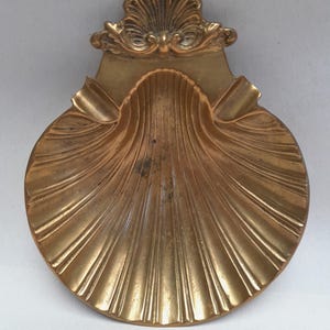 vintage ashtray brass shell - art nouveau
